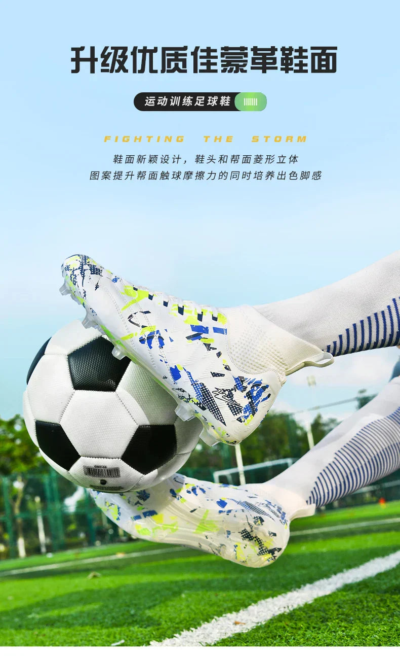 Double Star 2026 New High-Top Soccer Shoes, AG Long Studs, for Teens, Primary School Students, Adults & Kids, Professional Match