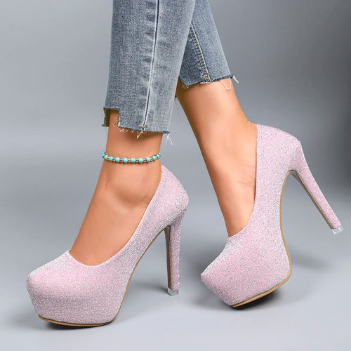 2025 Fashion Shoes Female Basic Women's High Heels Sexy Party Pumps Women Platform Thin Heels Super High Slip on Shoes Women