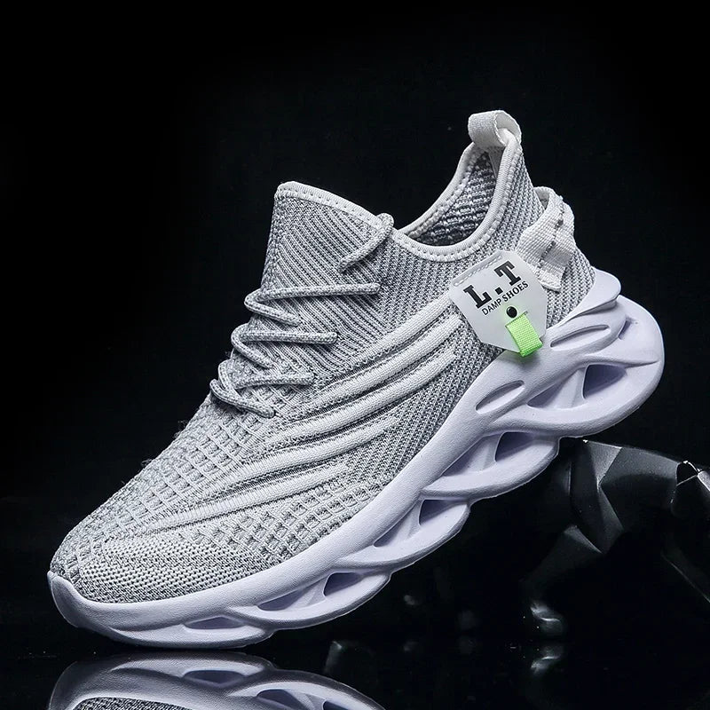 Men Sports Running Black Jogging Shoes Casual Sneakers Outdoor Breathable Mesh Women Light Shock-absorption Sneakers Man
