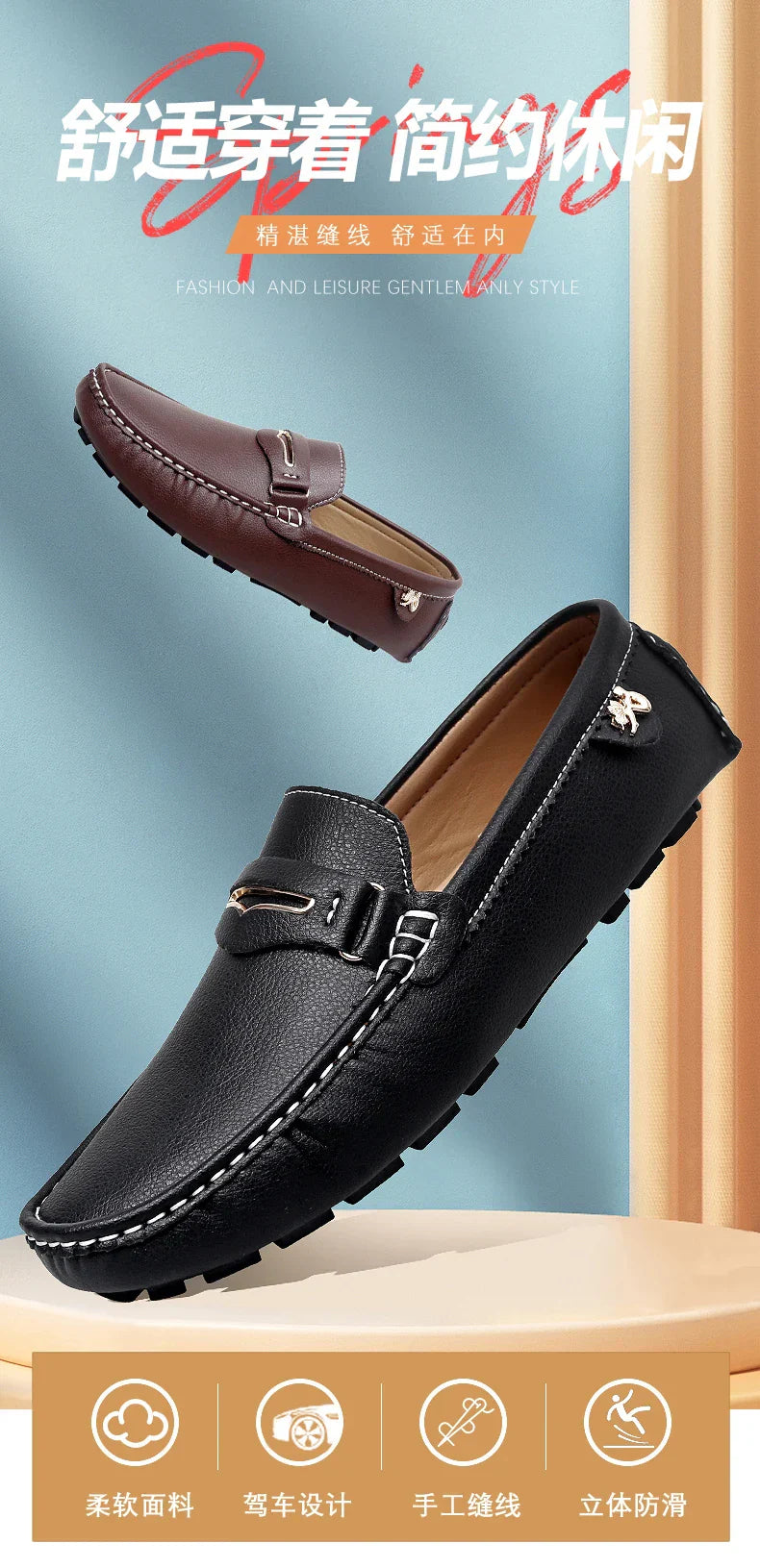 Formal Italian Shoes Men Handmade Leather Loafer Driving Flats Slip-on Casual Shoes Luxury Comfy Moccasins Dress Shoes for Men