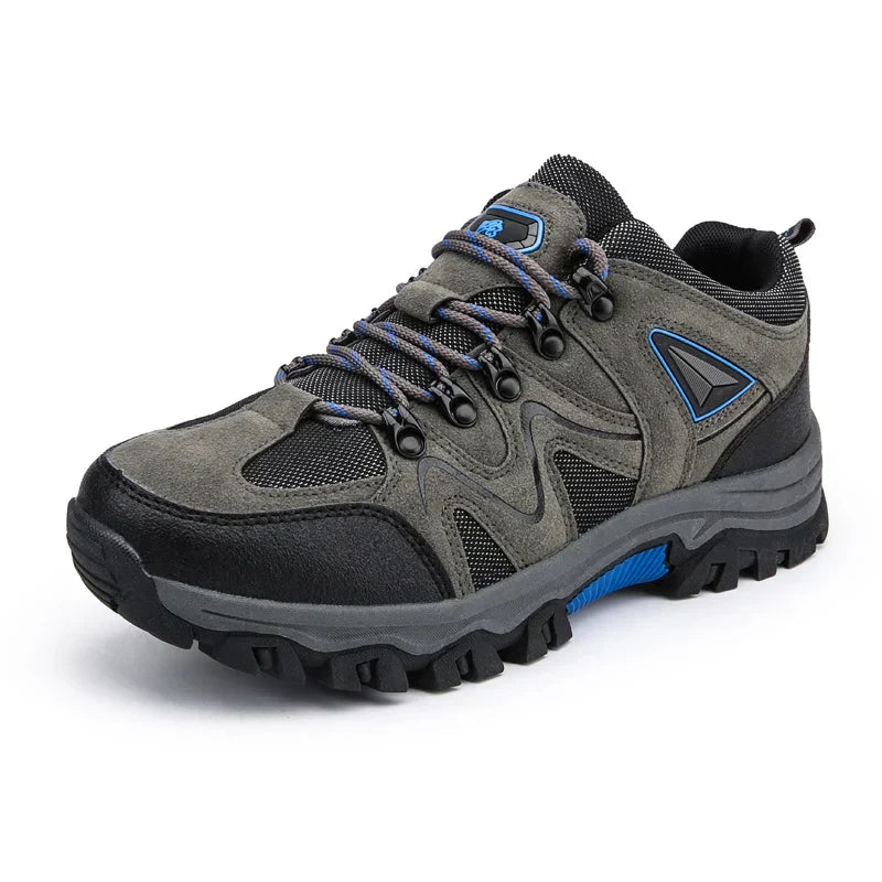 Suede Leather Men Hiking Shoes Outdoor Trail Trekking Sneakers Men Non-slip Breathable Climbing Shoes Men Mountain Sports Shoes