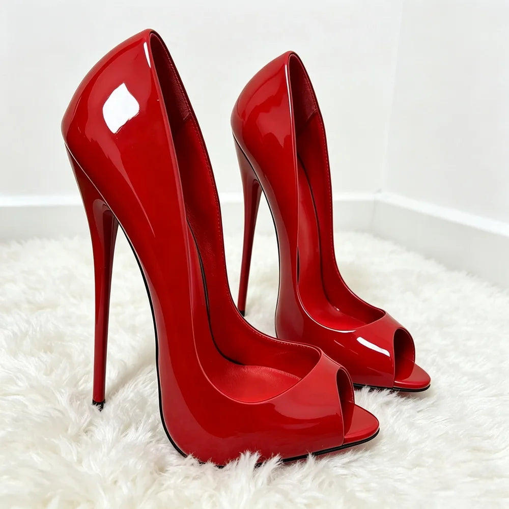 16/14cm Painting High Heels Women Pumps,Sexy Peep Toe Summer Club Party Shoes,Shallow Slip On,Leopard,Black,White,Nude,Dropship