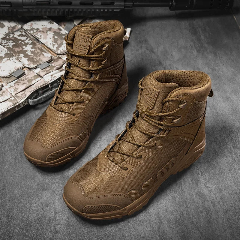 Men Tactical Boots Male Army Shoes Waterproof Ultrallight Work Training Hiking Boots Outdoor ShoesWomen Mid-Calf Warrior Boots