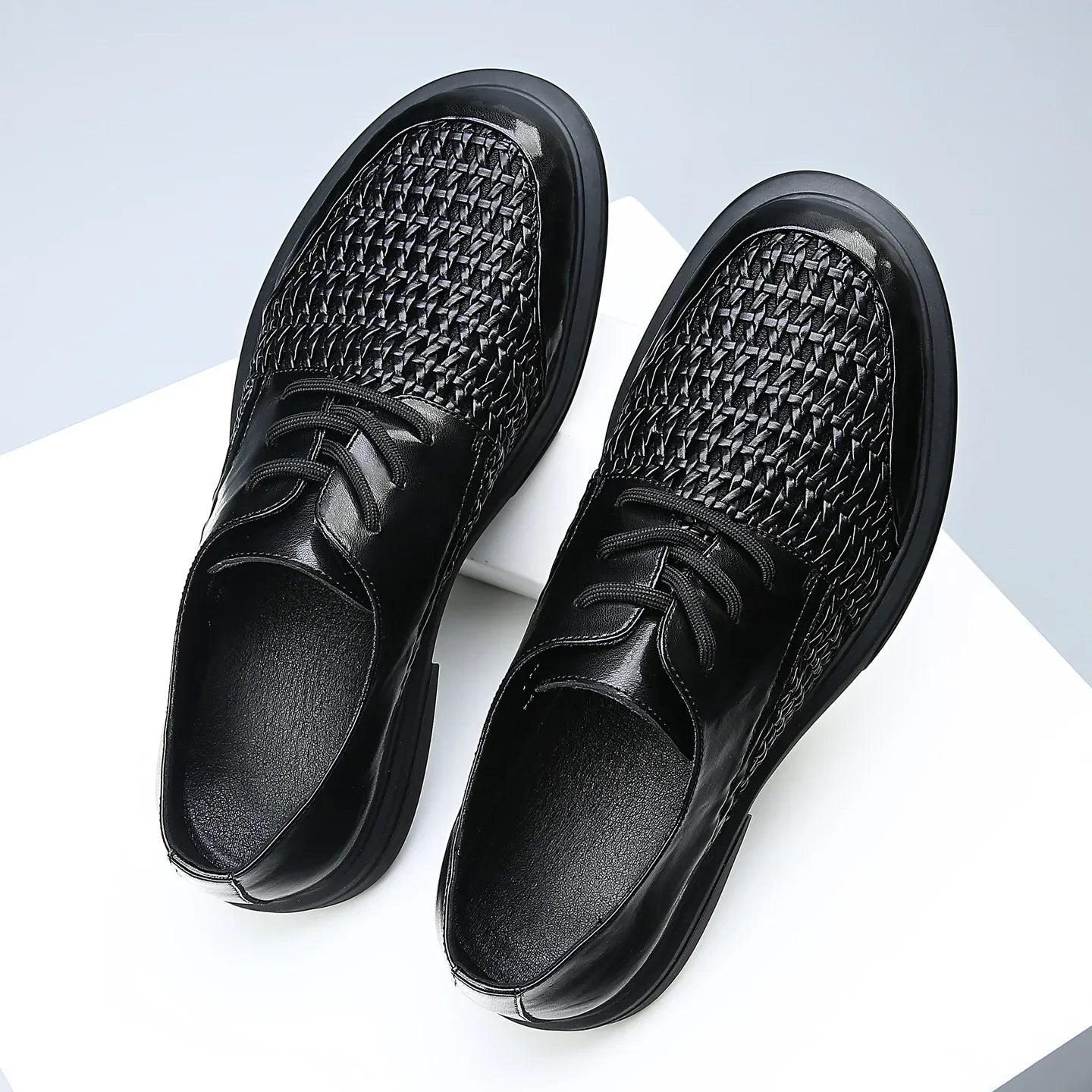 Summer Hallow Breathable Elegant Shoes Man Black Fashion Business Casual Shoe Male Lace Designer Leather Shoes for Men