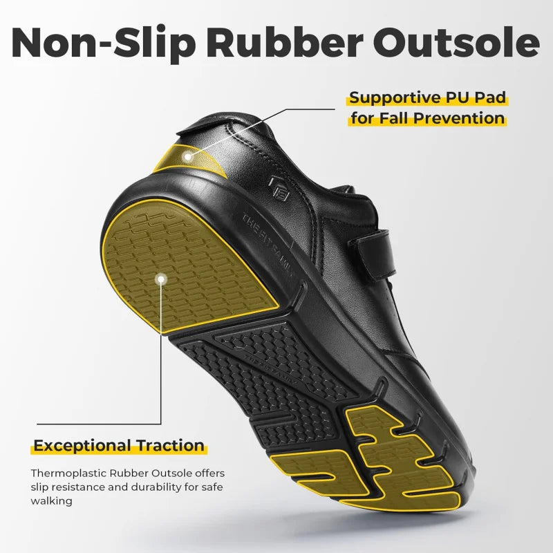 Men Wide Walking Shoes Casual Comfortable Oxford Shoe Lightweight Arch Support Non-Slip Leather Business Sneakers