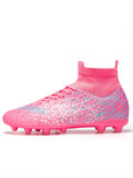 High Performance AG FG Football Boots PU Hybrid Fabric Upper TPU Strong Grip Sole Cost-effective Men Women Grass Football Shoes