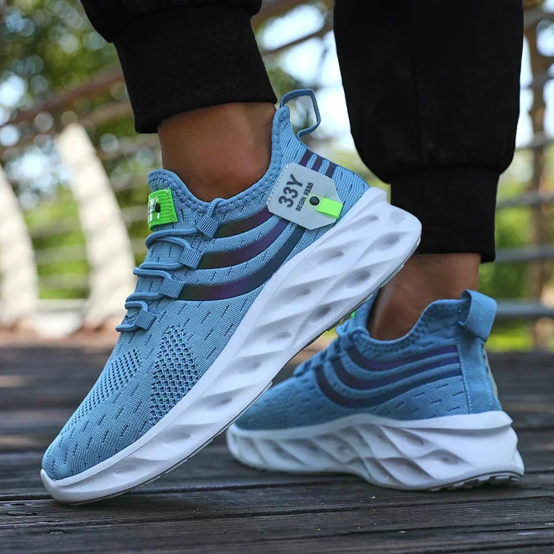 Men's Summer Breathable Mesh Shoes Lightweight Non Slip Knit Running Sneakers Trendy Aesthetic Focused Jogging Basketball Shoes