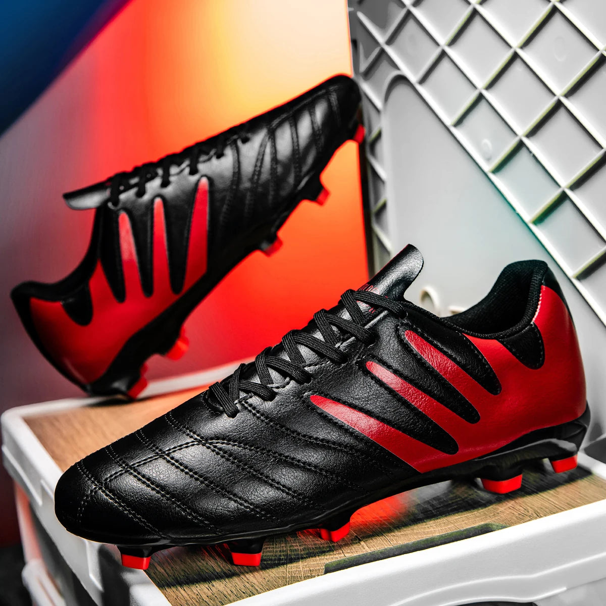 Classic Design AG FG football shoes Mixed PU Fabric Material TPU Anti-slip Sole Wearproof for Men Women Daily Training