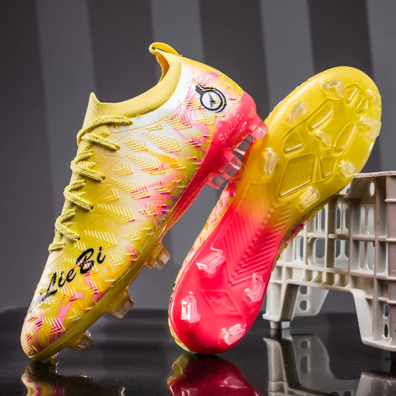 Men's Professional Training Soccer Shoes Breathable Ultralight Football Boots Soft Grass Cleats