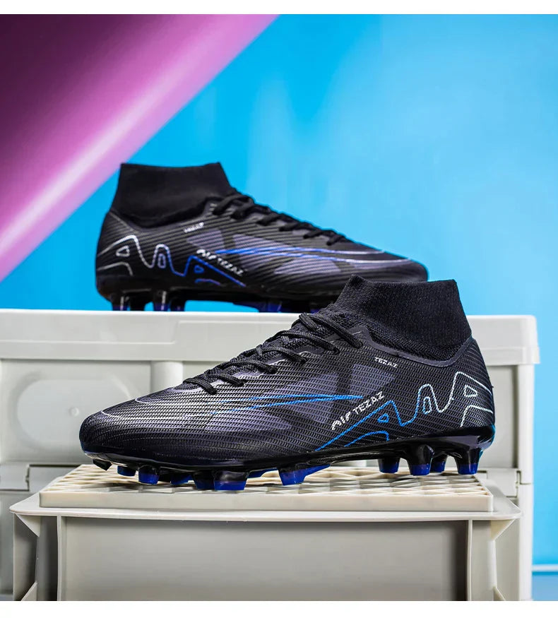 TF/FG Lightweight Ankle Football Boots Men's Football Shoes Outdoor Anti slip Grass Professional Training Tournament Sports Shoe