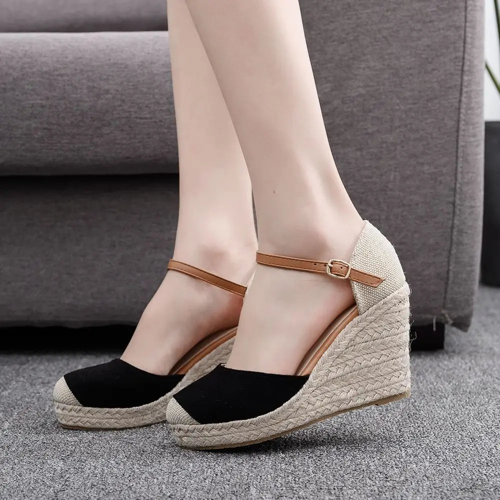Shoes for Women Summer Fashion Sandals Platform Women Wedges High Heel Casual Ankle Strap Sandals Comfortable Zapatos De Mujer