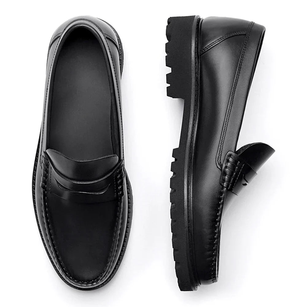 Handmade Men's Loafer Shoes High Quality Wear-Resistant Full Grain Leather Casual Shoes