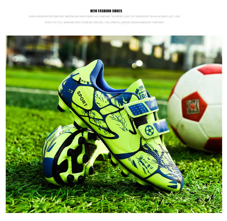 Kids Soccer Shoes Society TF/FG School Football Boots Cleats Grass Sneakers Boy Girl Outdoor Athletic Training Sports Footwear