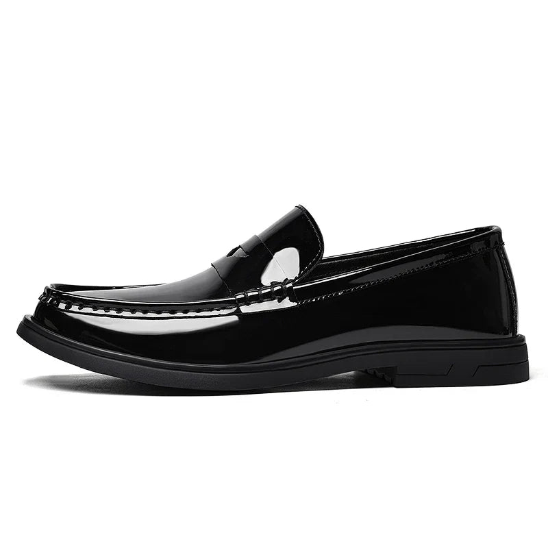 2026 New Men's Patent Leather Penny Loafers Slip On Design Soft Cushion Insole Wear Resistant Sole Business Wedding Party Shoes