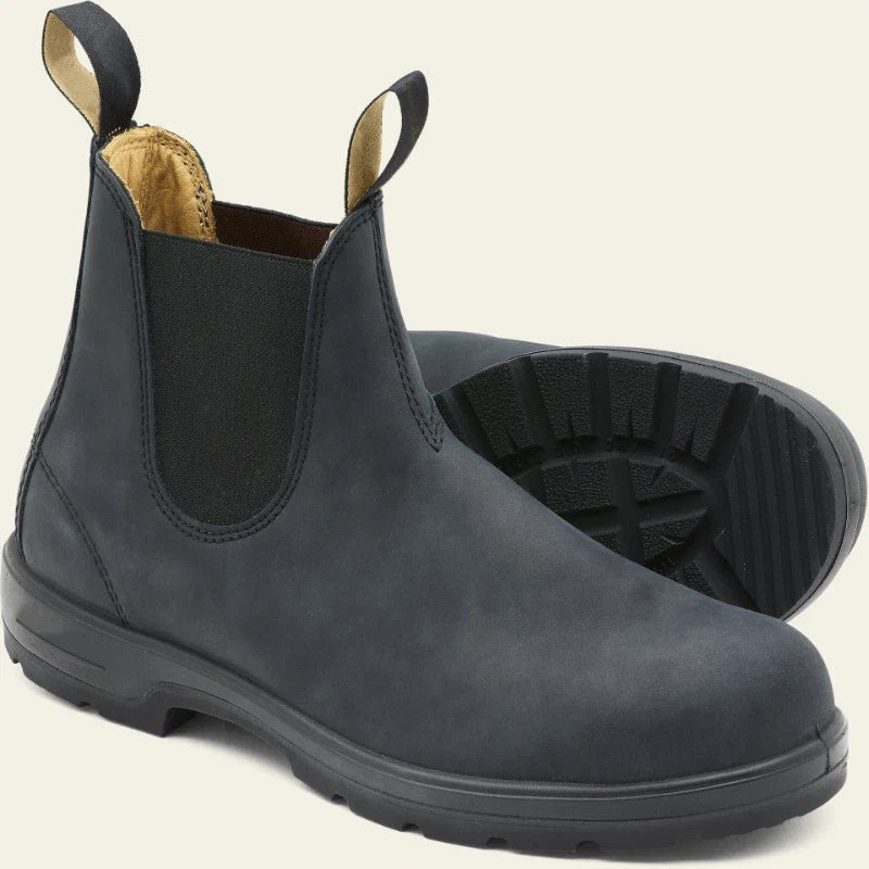 أحذية جلدية فاخرة ريترو للرجال، حذاء تشيلسي، حذاء كاجوال مريح للجنسين، حذاء كاحل بنمط بريطاني، حذاء عمل رجالي، مقاس كبير 35-49