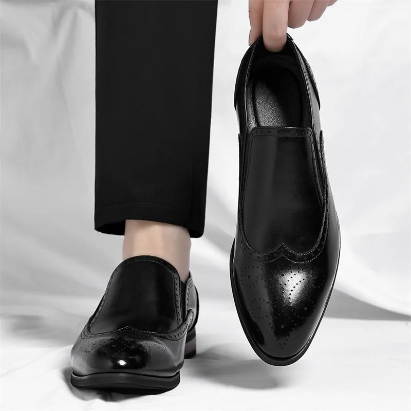 Big Size New Dress Shoes for Men Summer Autumn Business Casual Shoes Male Fashion Solid Color Wedding Elegant Shoes Man