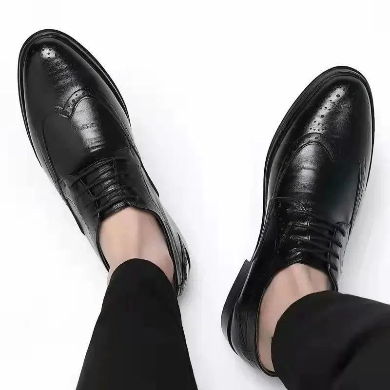 Social Shoe Male Breathable In Summer Official New Pointed Toe Men's Formal Shoes Cheap Liquidation Gentleman Legitimate Leather
