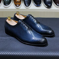 Genuine Leather Mens Formal Shoes Handmade Classic Whole Cut Oxfords Business Lace-up Plain Toe Wedding Dress Shoes for Men