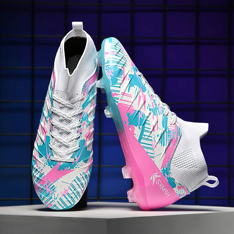 Double Star FG Long Studs Soccer Cleats Size 35-46 Breathable Wearproof Outdoor Natural Grass Unisex Professional Football Shoes