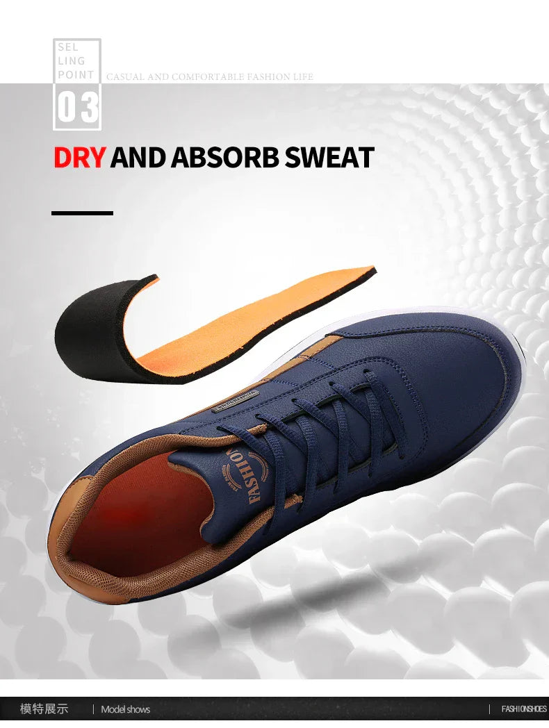 Men Shoes Spring Autumn Waterproof Walking Sneakers Leisure Male Leather Sports Shoes Non-Slip Footwear Tennis for Men