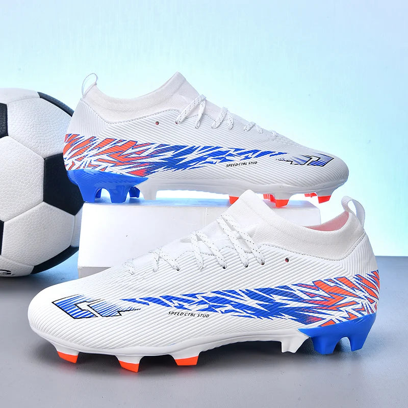 NEW Without-lace Mens Soccer Shoes Boys Training Non-Slip Turf Soccer Cleats TF/FG Football Sneakers Chuteira Campo 35-45