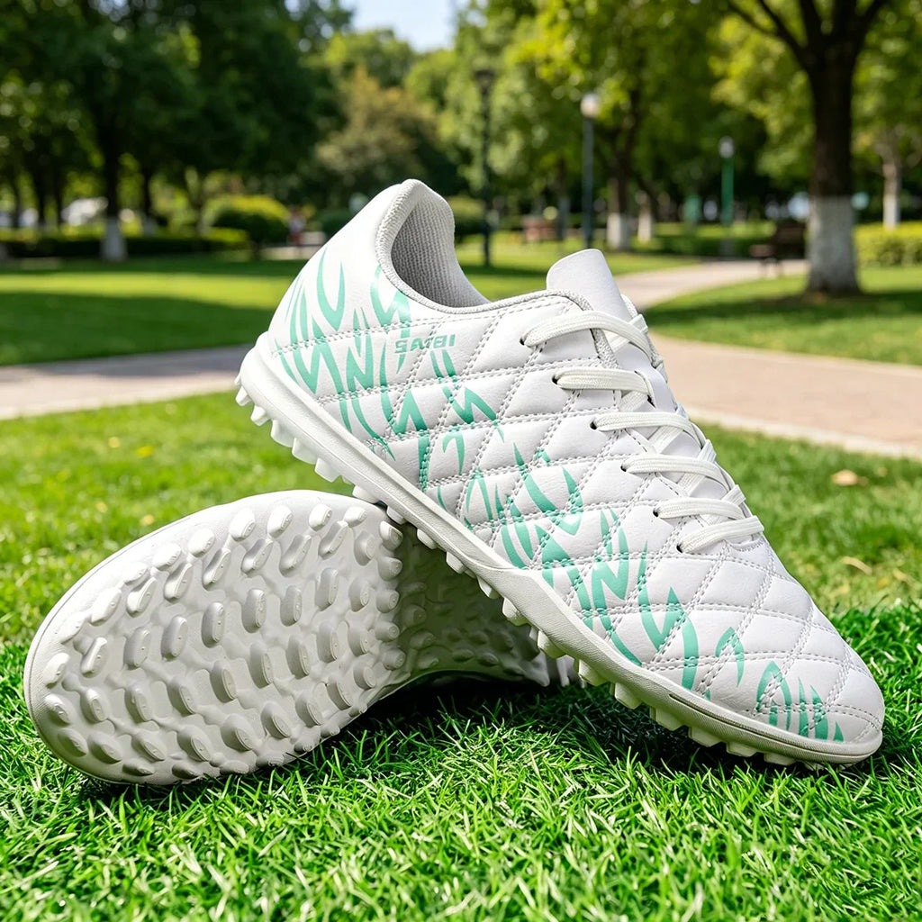 Wear Resistant TF Turf Soccer Boots PU Elastic Fabric Upper Rubber Stable Grip Sole Youth Boys Girls Football Shoes