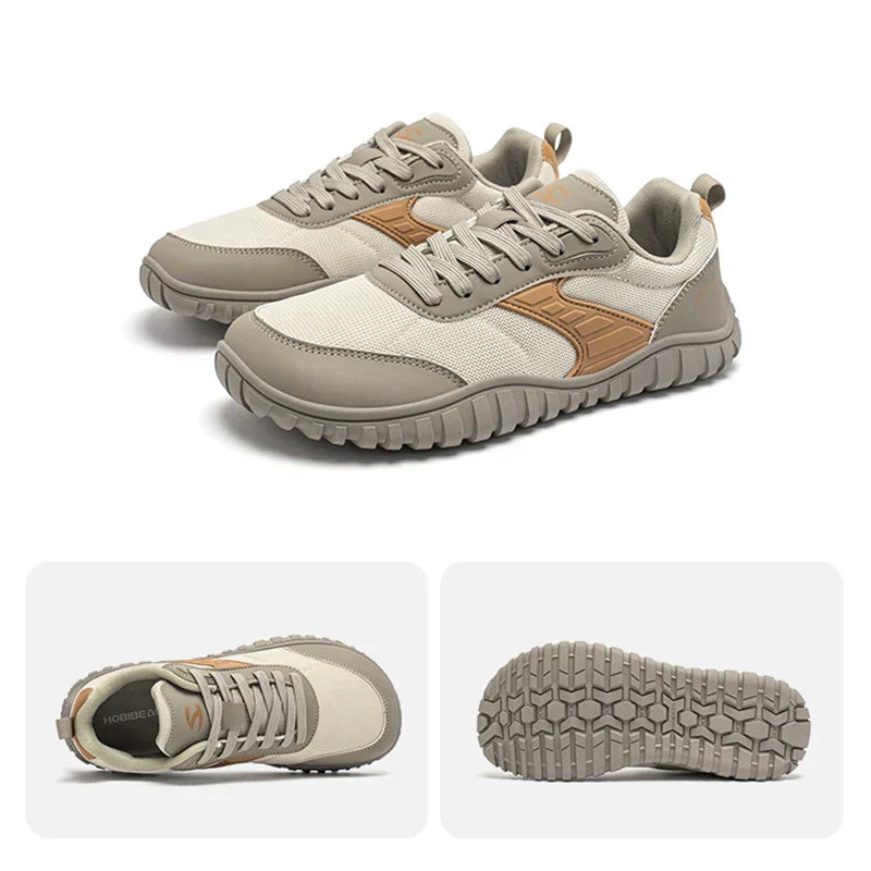 Wide Toe Shoes Mens Womens Artificial Leather Running Sneakers Lace Up Lightweight Breathable Walking Shoes