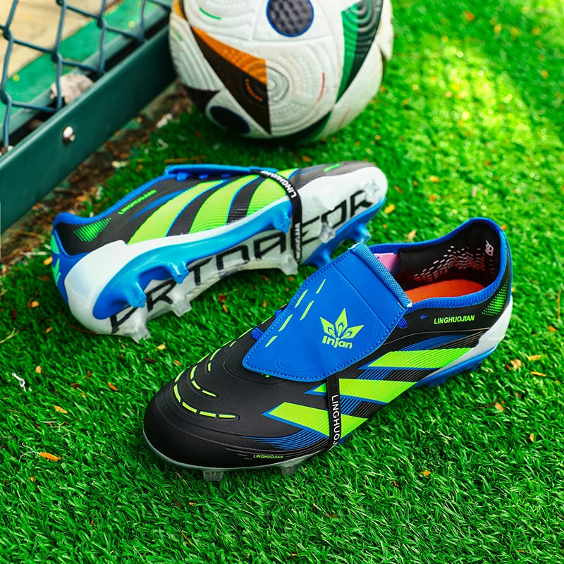 New Men Football Boots Long Spikes Ultralight Match Breathable Indoor Sneakers Soccer Shoes Cleats AG Training Drop Shipping
