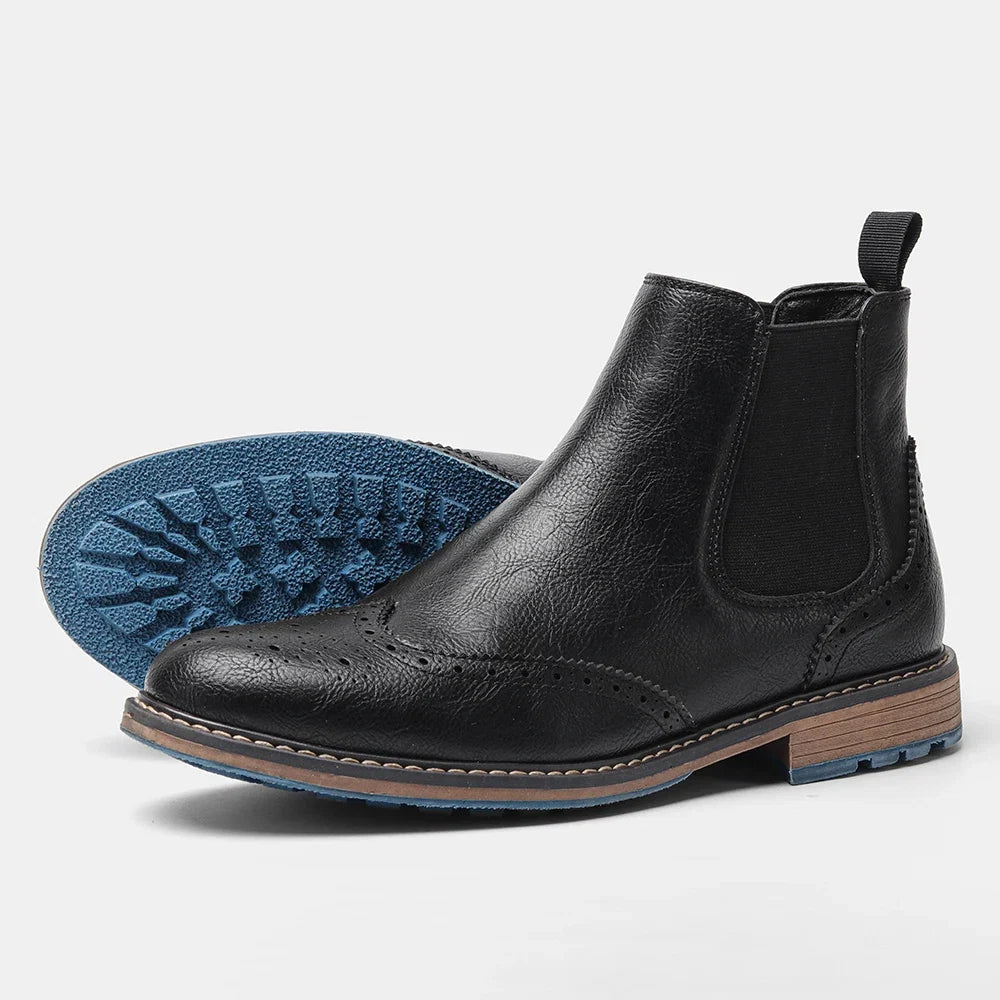 Size 7-13 Brogue Chelsea Men Boots Classical American Style Leather Boots