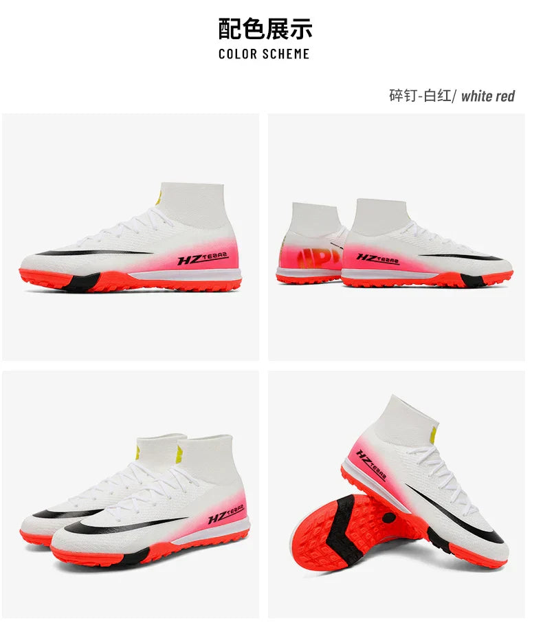 New Men Soccer Shoes Breathable Cleats Football Boots Training Boys Long Spikes Adult Outdoor Sport Non Slip Match Comfortable
