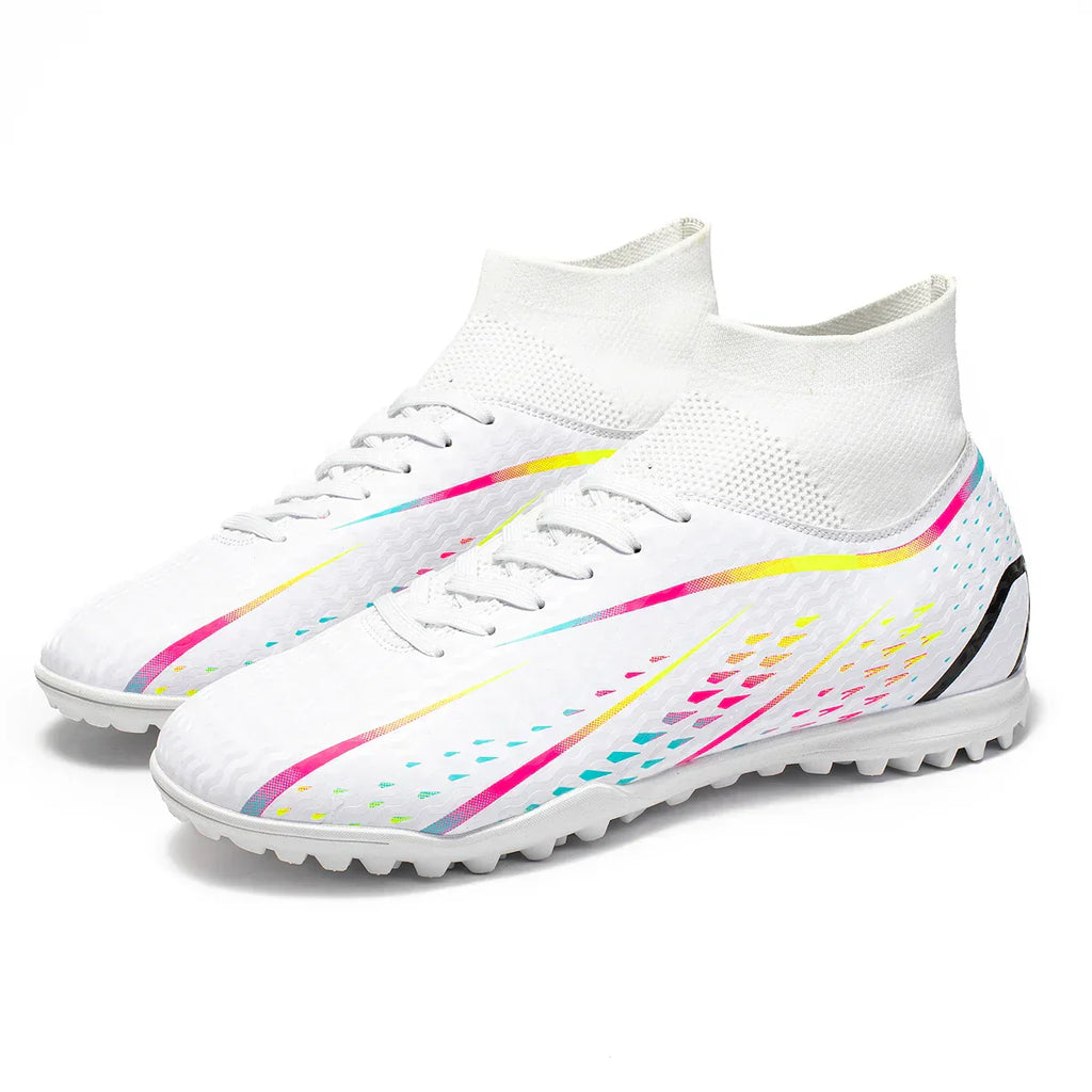 Classic TF Turf football shoes PU Fabric Comfort Upper Rubber Abrasion Resistant Sole Unisex Kids Sports Sneakers