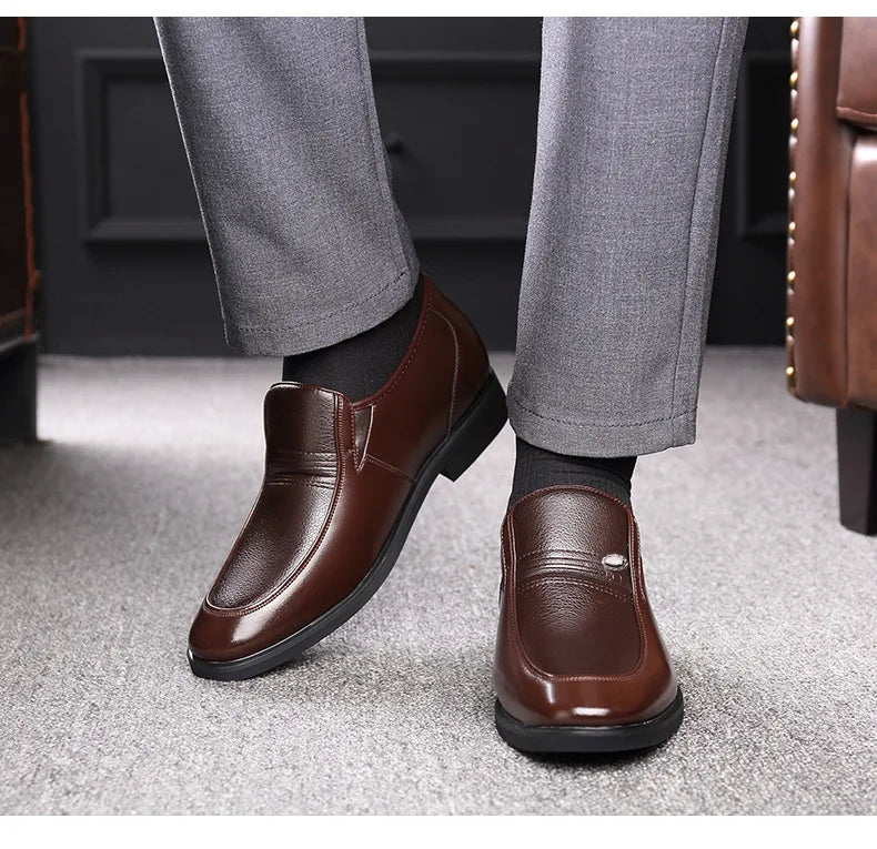 Autumn Increased 6 Cm Men Formal Shoes Hidden Heel Men's Wedding Oxfords Heighten Tall Male Dress Leather Footwear
