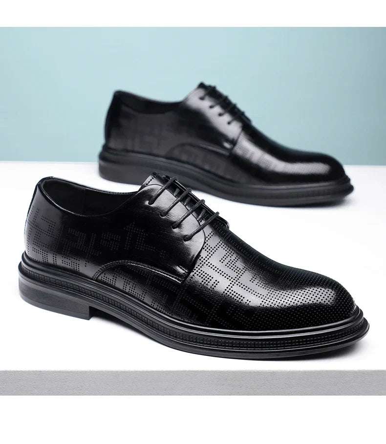 summer Men Elevator Shoes Dress Shoes Formal Leather Quality Busincess Lift 6CM 8CM Height Increased Man Elegance Wedding Shoes