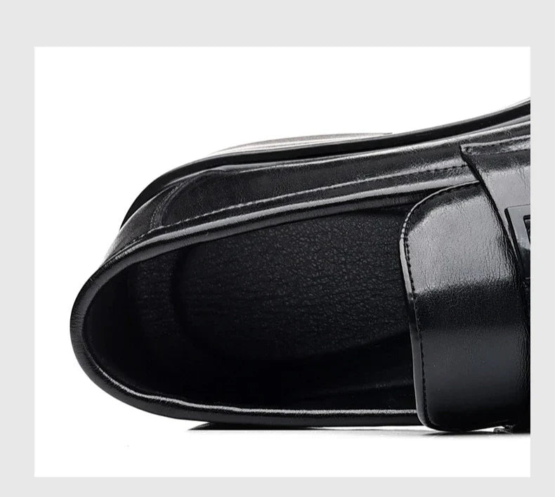 Spring Autumn New Black Dress Shoes for Men Business Designer Cow Leather Shoes Male Fashion British Style Casual Shoe Man