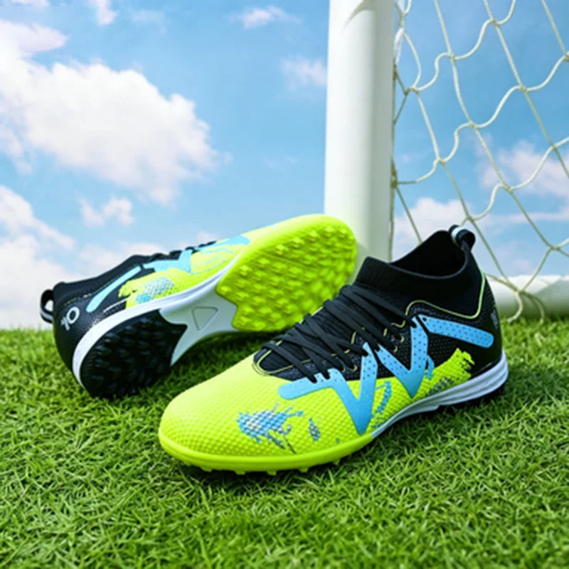 Men Women TF Football Boots Matte PU Composite Upper Shock Absorb Rubber Outsole Strong Traction For Long Time Turf Football Exe
