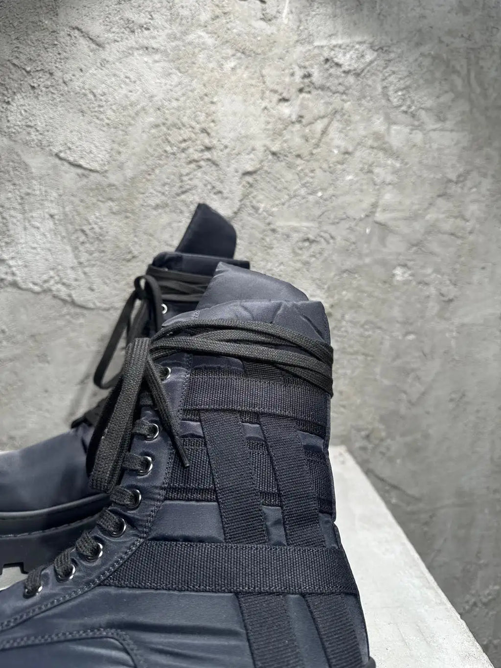 Men High Top Shoes Platform Sneakers Canvas Lace Up Heels Luxury Vintage Trendy Designer Motorcycle Boots Black
