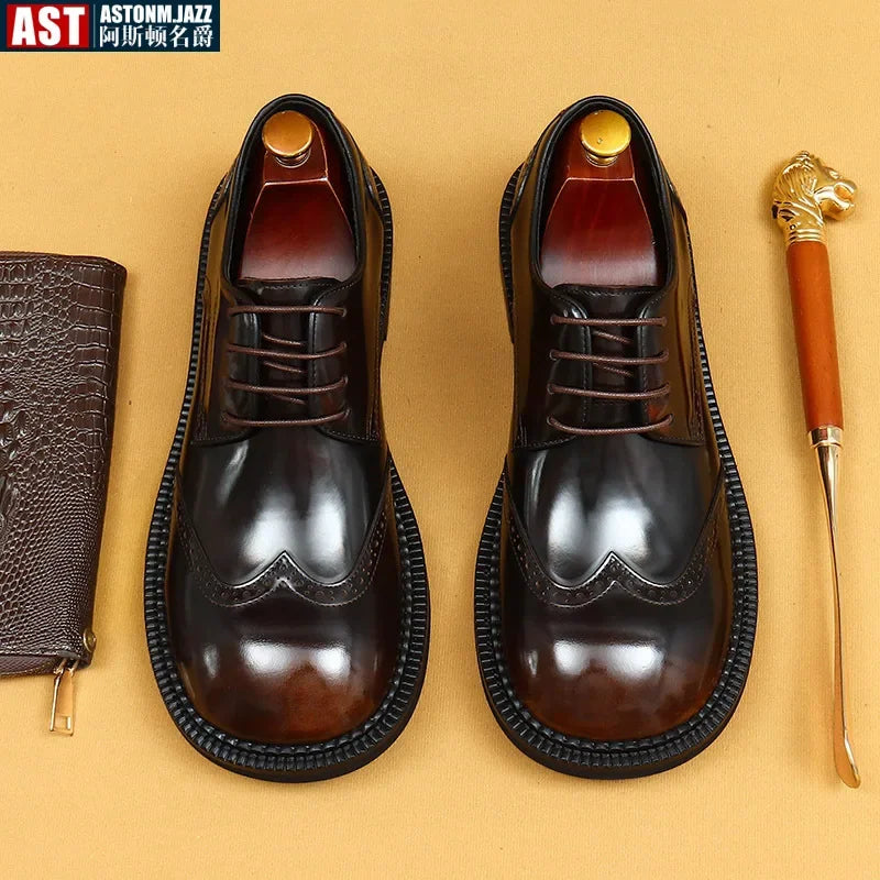 Italian Luxury High Quality Elegant Male Natural Genuine Leather Social Shoes Office Career Business Formal Solid Oxfords Shoes