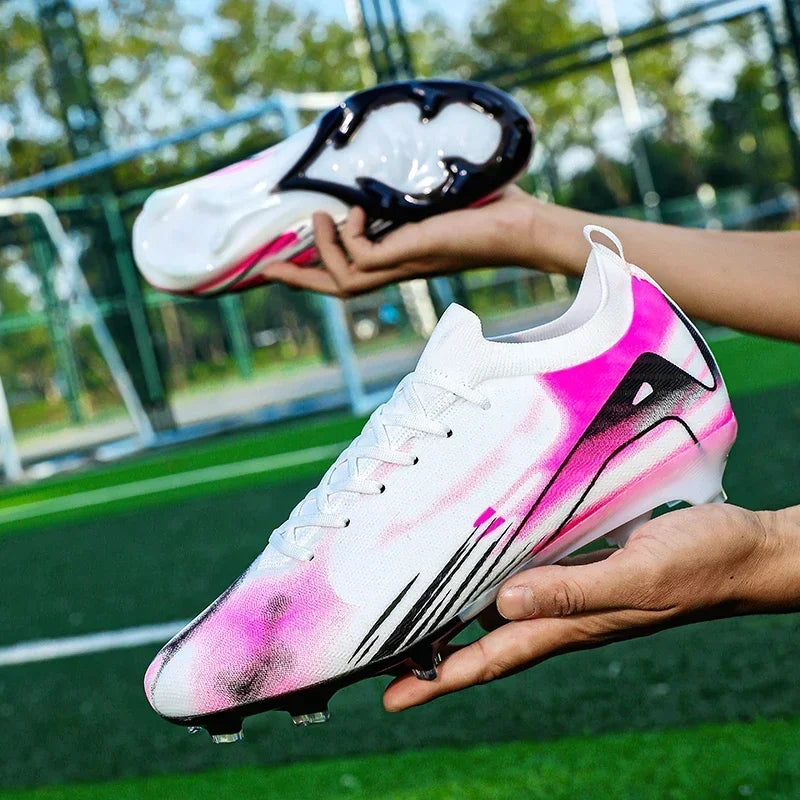 New Men Soccer Cleats Football Boots Soccer Shoes Outdoor Training Shoes FG Ultralight Drop Shipping Non-Slip Long Spikes