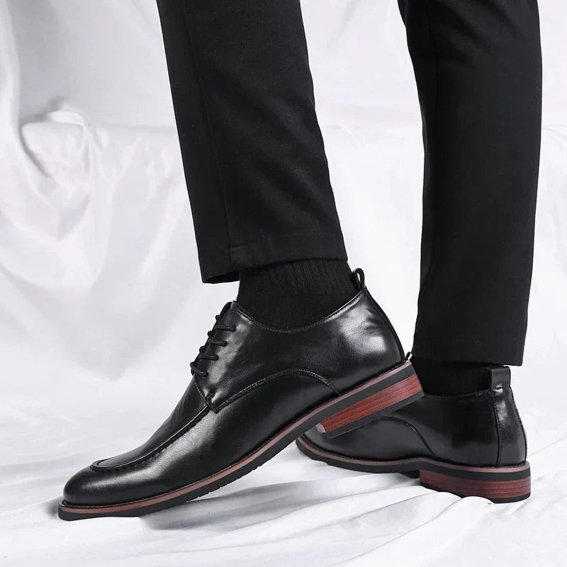 Italian Design Men's Oxford Business Shoes Formal Casual Leather Laces Lace-Up Anti-slip Flat Designer Shoes Comfy Walking Shoes