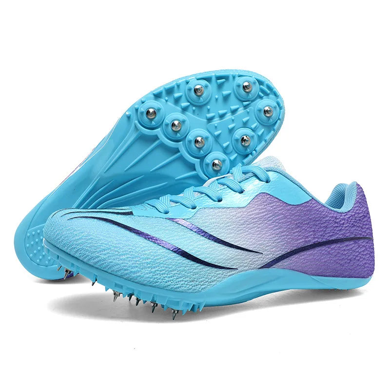 Men Women Track Field Events Cleats Sprint Shoes Athlete Short Spikes Running Sneakers Training Racing Sport Shoes Size 35-45