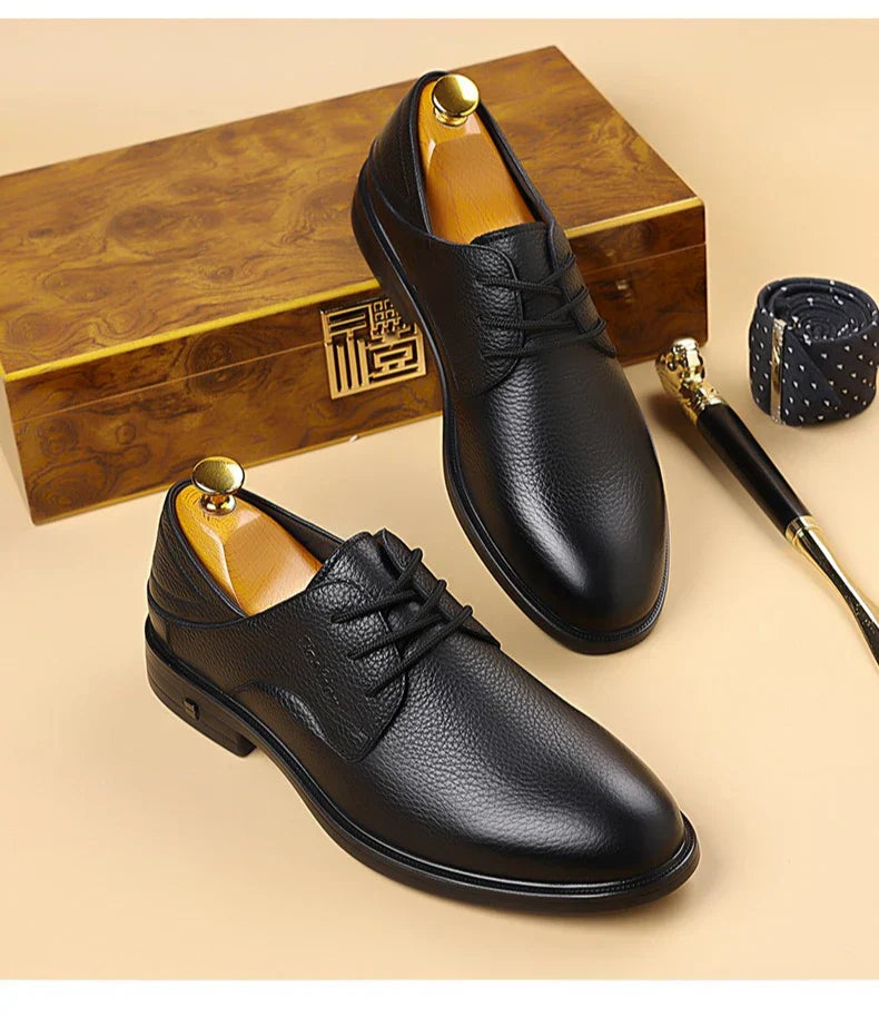 Men Formal Leather Shoes Black Pointed Toe Men Loafers Party Office Business Casual Shoes for Men Oxford Shoes Mens Dress Shoe