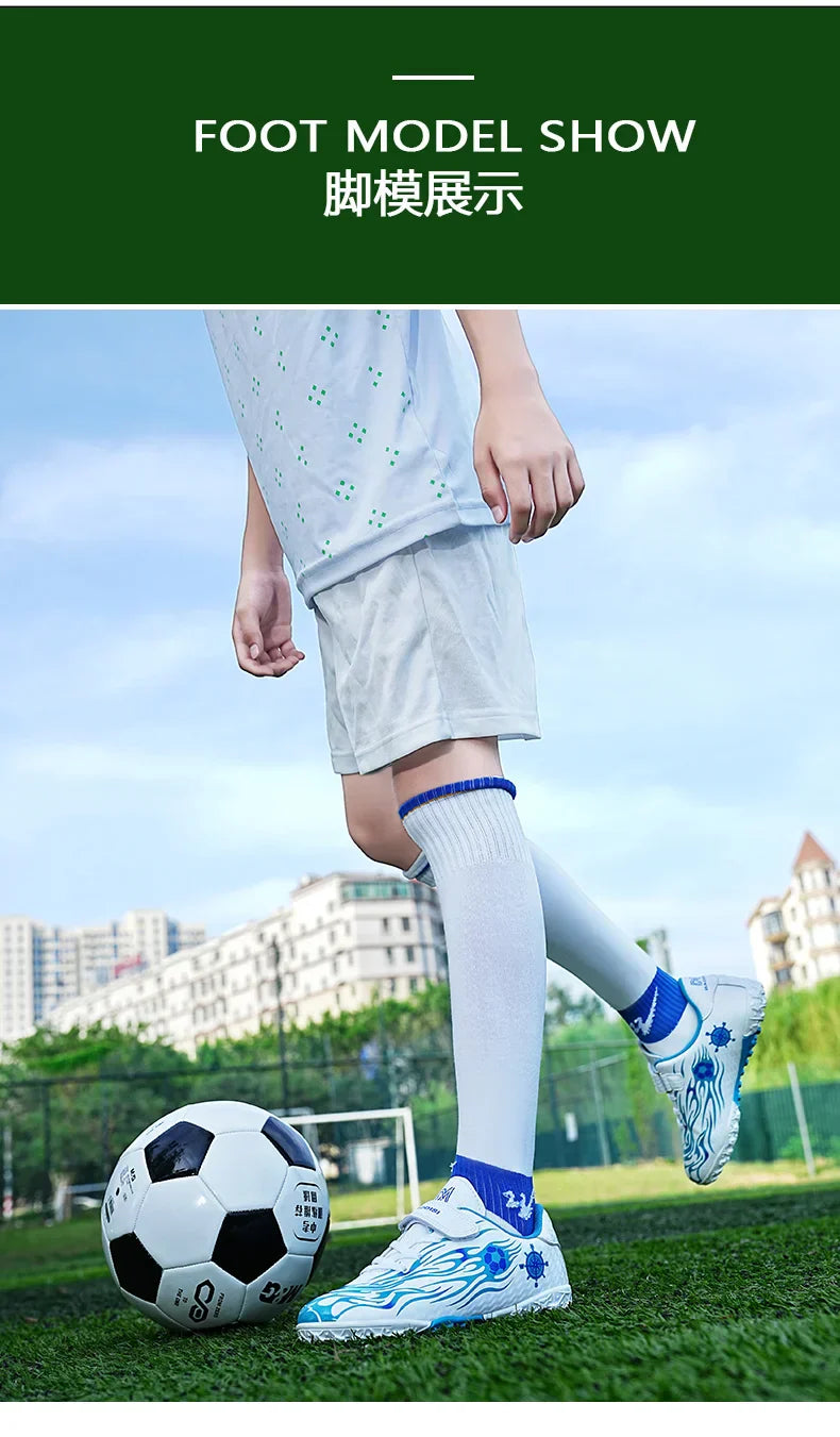 New Kids Low Top Soccer Shoes Boys Football Cleats Boys Lightweight Training Boots Youth Breathable Comfortable Football Sneaker