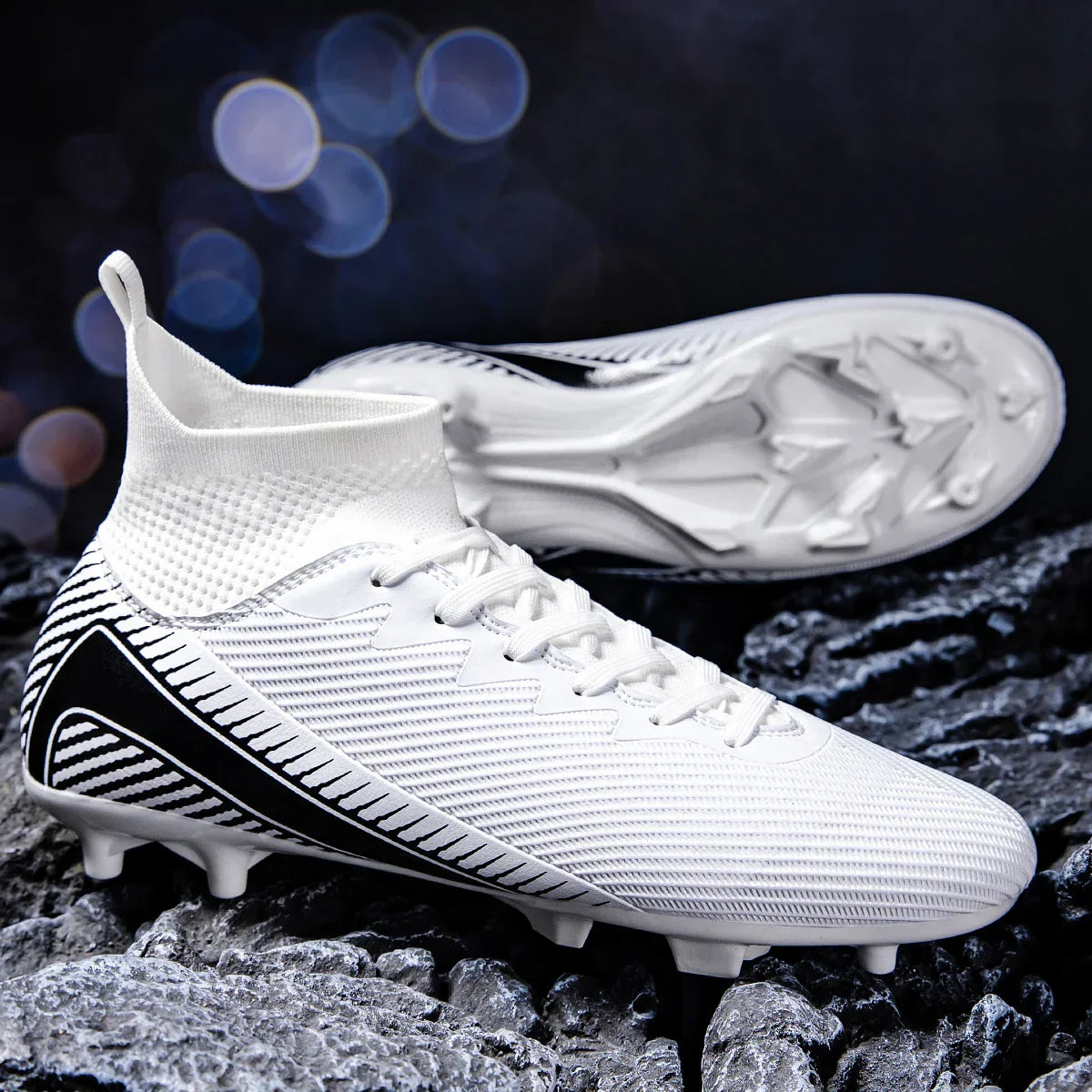 AG/FG Football Boots Unisex Kids Youth PU+Fabric Upper TPU Sole Anti-Slip Durable Outdoor Sports Pitch Training Shoes