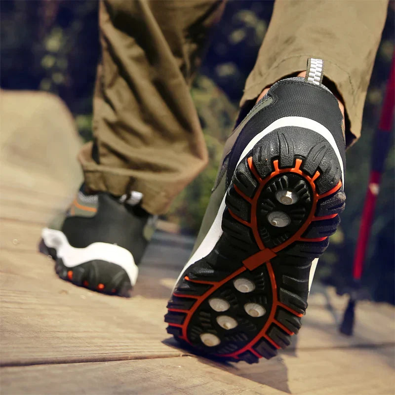 Autumn And Winter Models, Men's Waterproof Hiking Shoes, Outdoor PU Leather Sports Shoes, Wear-Resistant,  Walking, Tactical