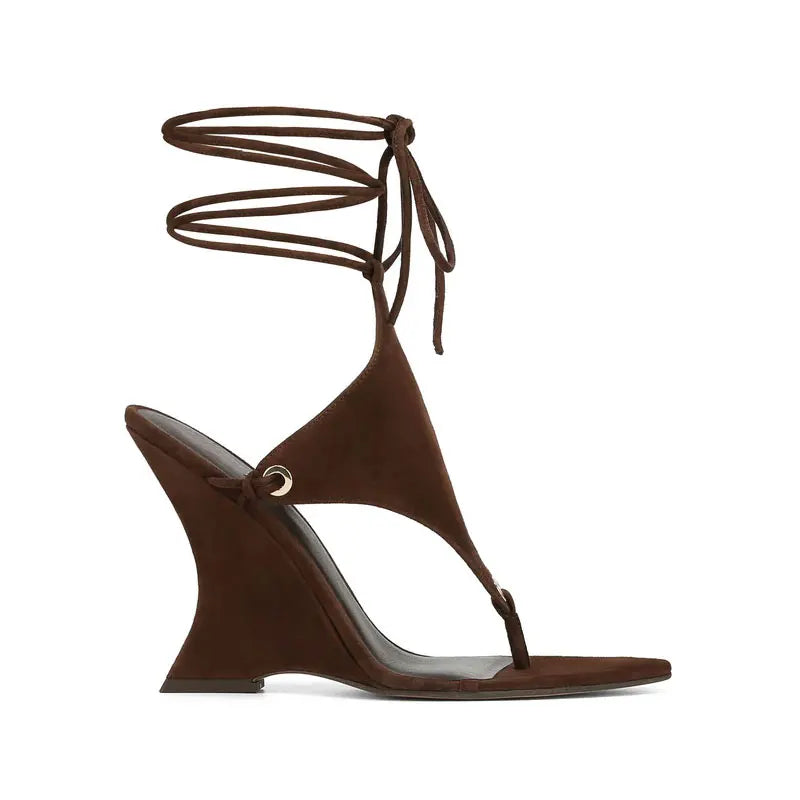 2026 Women's Summer New Coarse High Heels Pinch Toe Fashion Sandals Ankle Strap Sexy Fashion Party Thick Bottom Sandals