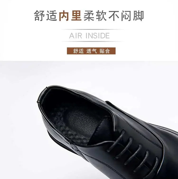 Business Formal Leather Shoes Men's Casual with Suit Low Top Solid Wedding Shoes Color Fashion Oxford Shoes Pointed Office