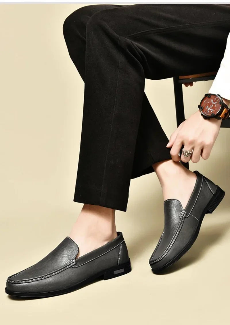 Genuine Leather Men's Shoes Classics Business Dress Shoes Moccasins Slip on Loafers Driving Shoes for Men Casual Shoe Big SIze48
