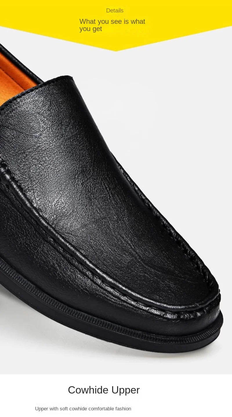 Genuine Leather Men's Shoes Classics Business Dress Shoes Moccasins Slip on Loafers Driving Shoes for Men Casual Shoe Big SIze48