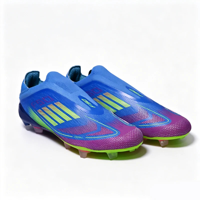 F50 High Quality Mens Football Boots FG/TF Without-lace Training Studded Fast Soccer Cleats Non Slip Football Shoes Boys 35-45