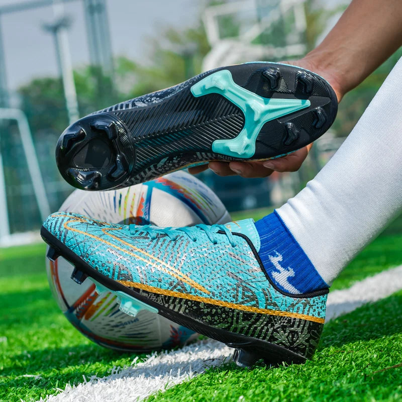 Double star unisex football training shoes, lightweight FG stud football shoes, ultra light racing football boots
